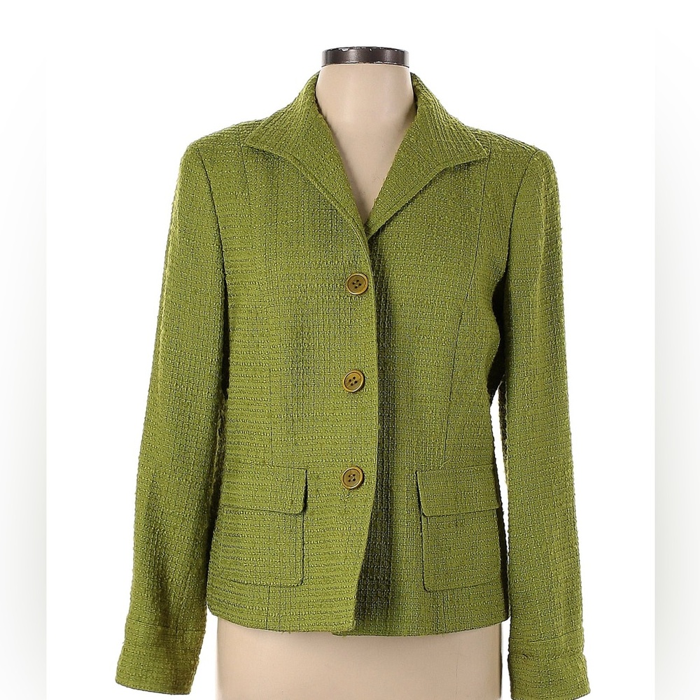 LAFAYETTE 148 size 12 chartreuse green jacket blazer in excellent condition